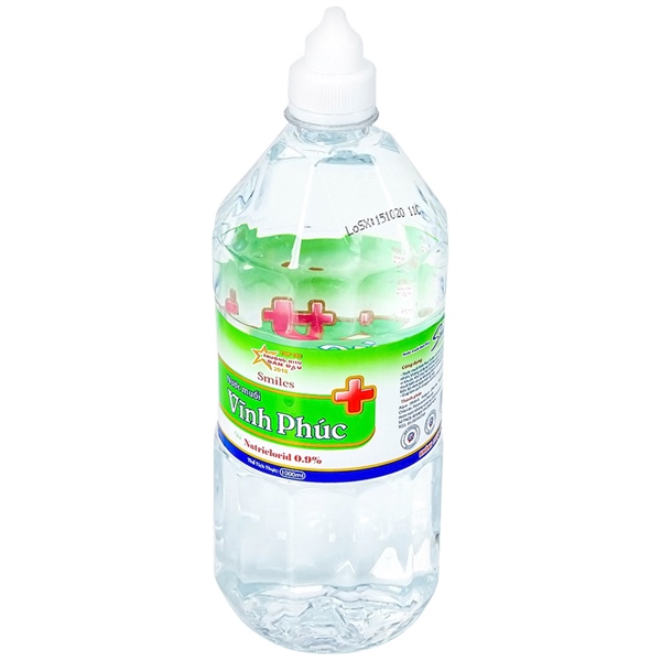 Nước muối sinh lý Vĩnh Phúc Natri Clorid 0.9% (1000ml)