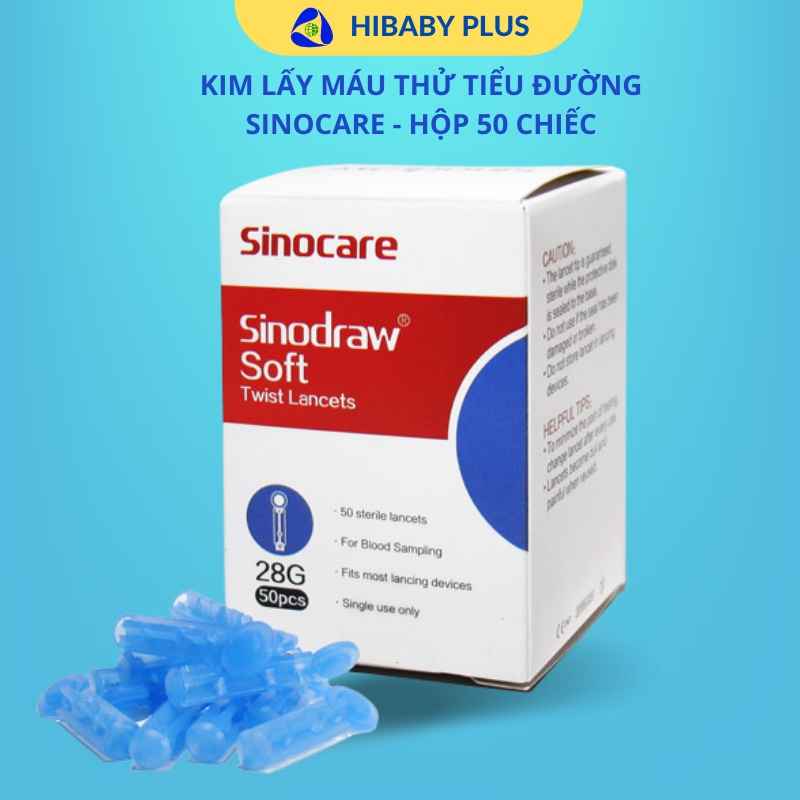 Kim Sinocare Sinodrawv Soft tiệt trùng (hộp 50 kim)